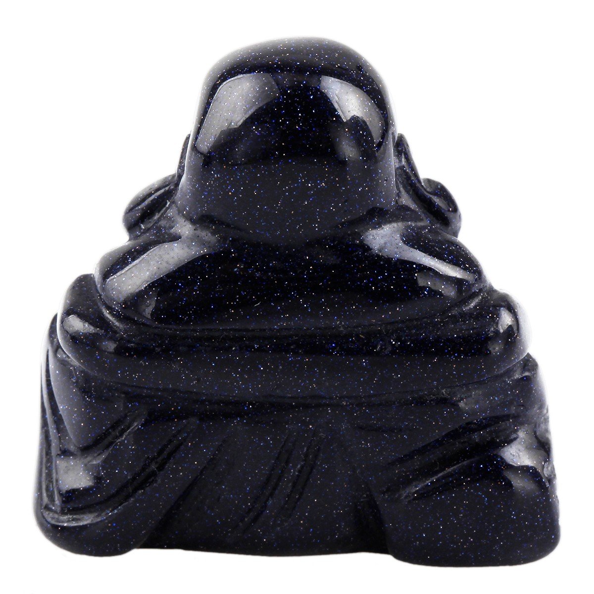 1.5" Blue Sand Stone Laughing Happy Buddha Feng Shui Figurine (1.5" / 4.blue Sand Stone)