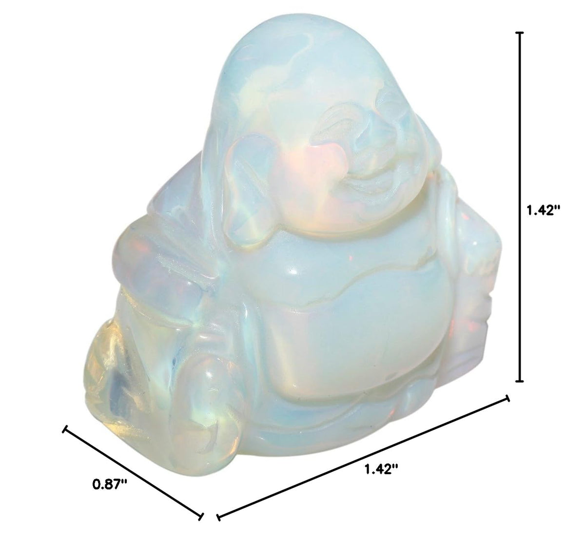 1.5" Opalite Laughing Happy Buddha Feng Shui Figurine (1.5" / 2.opalite)