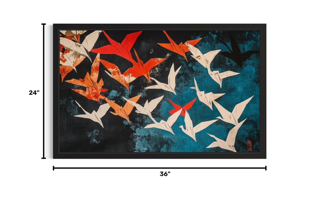 Origami Cranes Unframed Wall Art Print Poster (Origami Cranes / 36"L x 24"W)