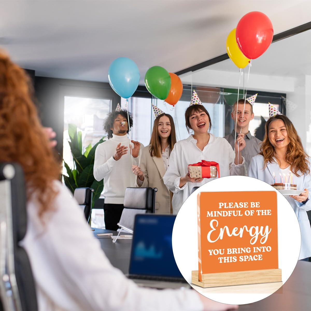 Orange Room Decor Zee Decor Spiritual Acrylic Motivational Gifts (Orange Please Be Mindful Of The Energy You Bring Into This Space)