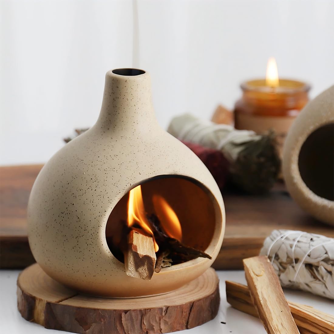 Ceramic Incense Holder (Milky White 01)