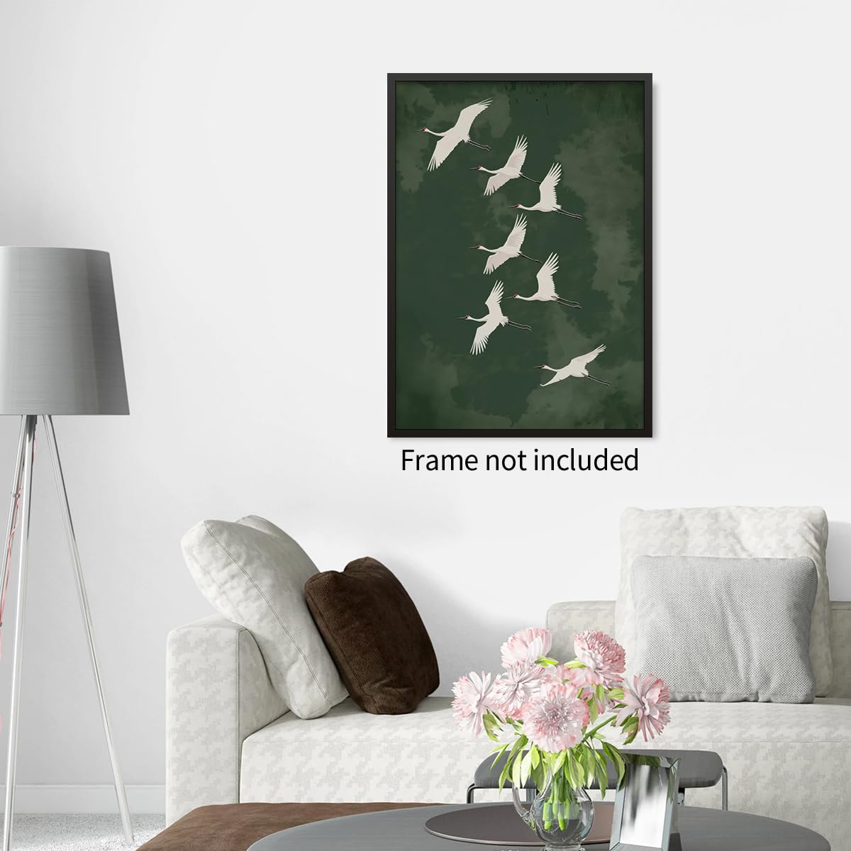 Japanese Flying Wall Art Vintage Bird Pictures Decor Poster Rustic Nature Animal Canvas Prints Minimalist Home Decor for Asian Style Living Room Bedroom Office Zen 8x10in Unframed (Unframed / Japanese Canvas / 10"L x 8"W)