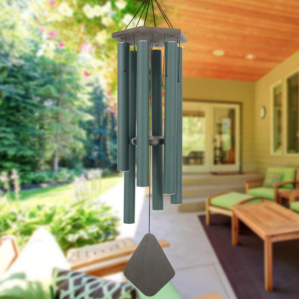 Memorial Wind Chimes 44 inch Green Deep Tone Sympathy Gift Patio Porch Home (44"GR)