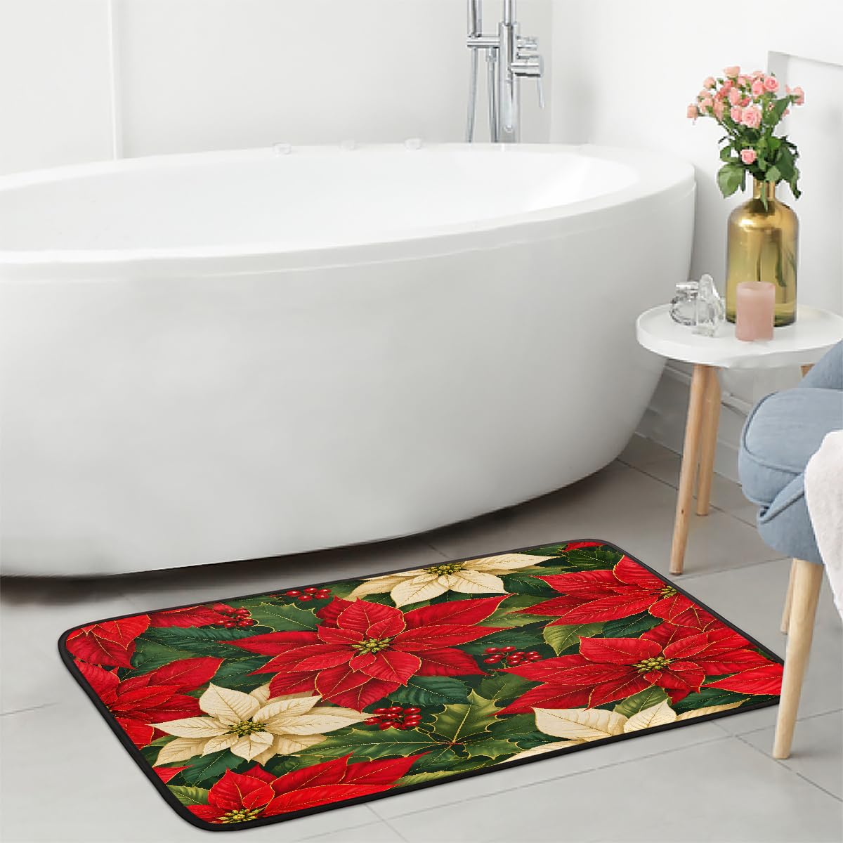 Christmas Kitchen Rugs Kitchen Mats Non Slip Floor Mat (Z:g-color 1)