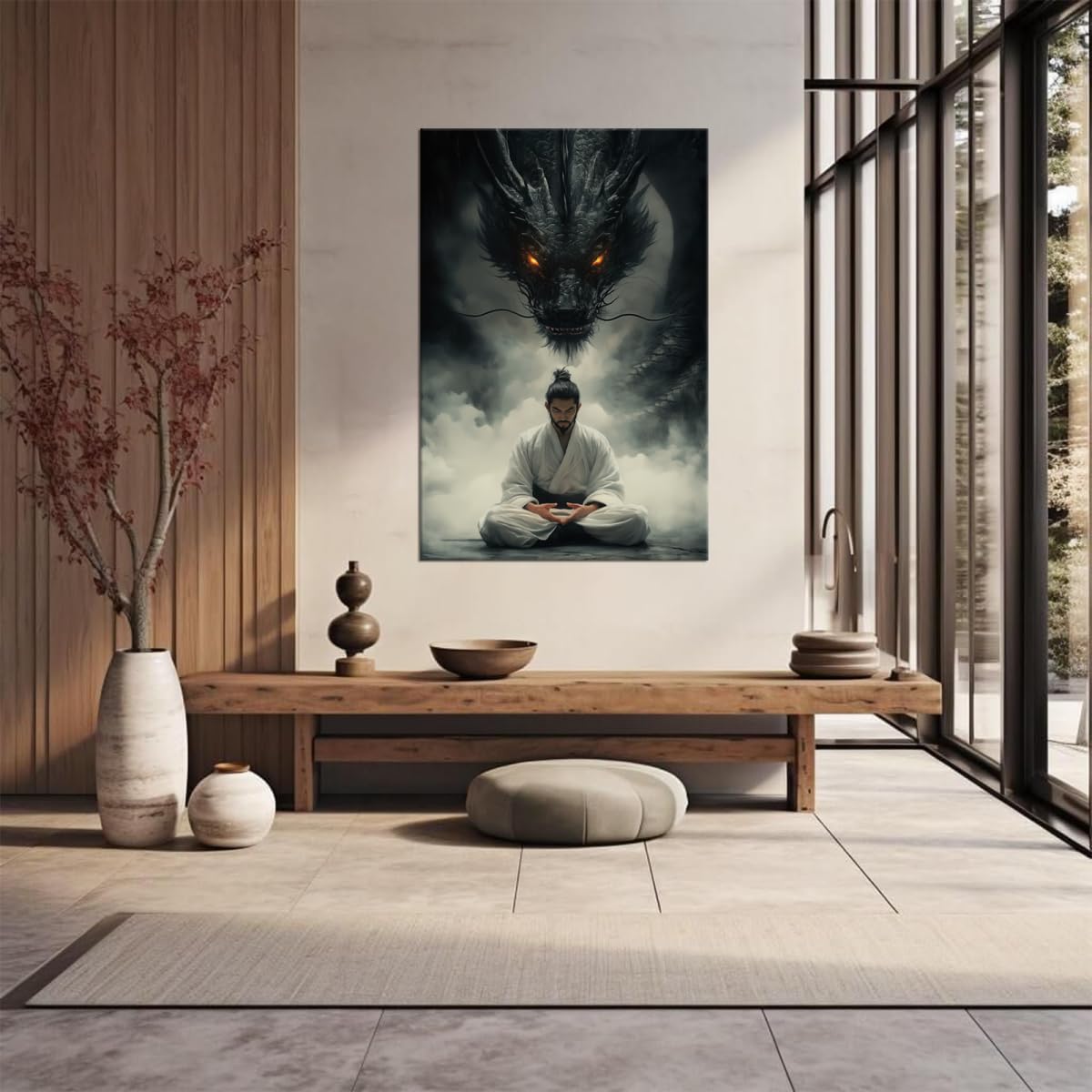 Zen White Robe Samurai Canvas Wall Art (28"L x 44"W / Samurai6)
