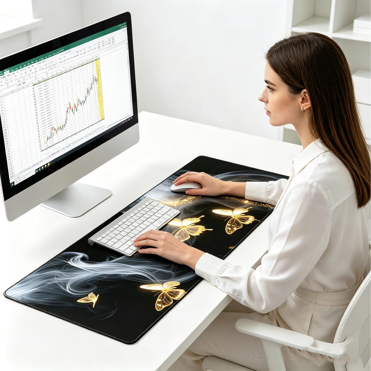 Gold Butterfly Mouse Pad (Gold Butterfly)