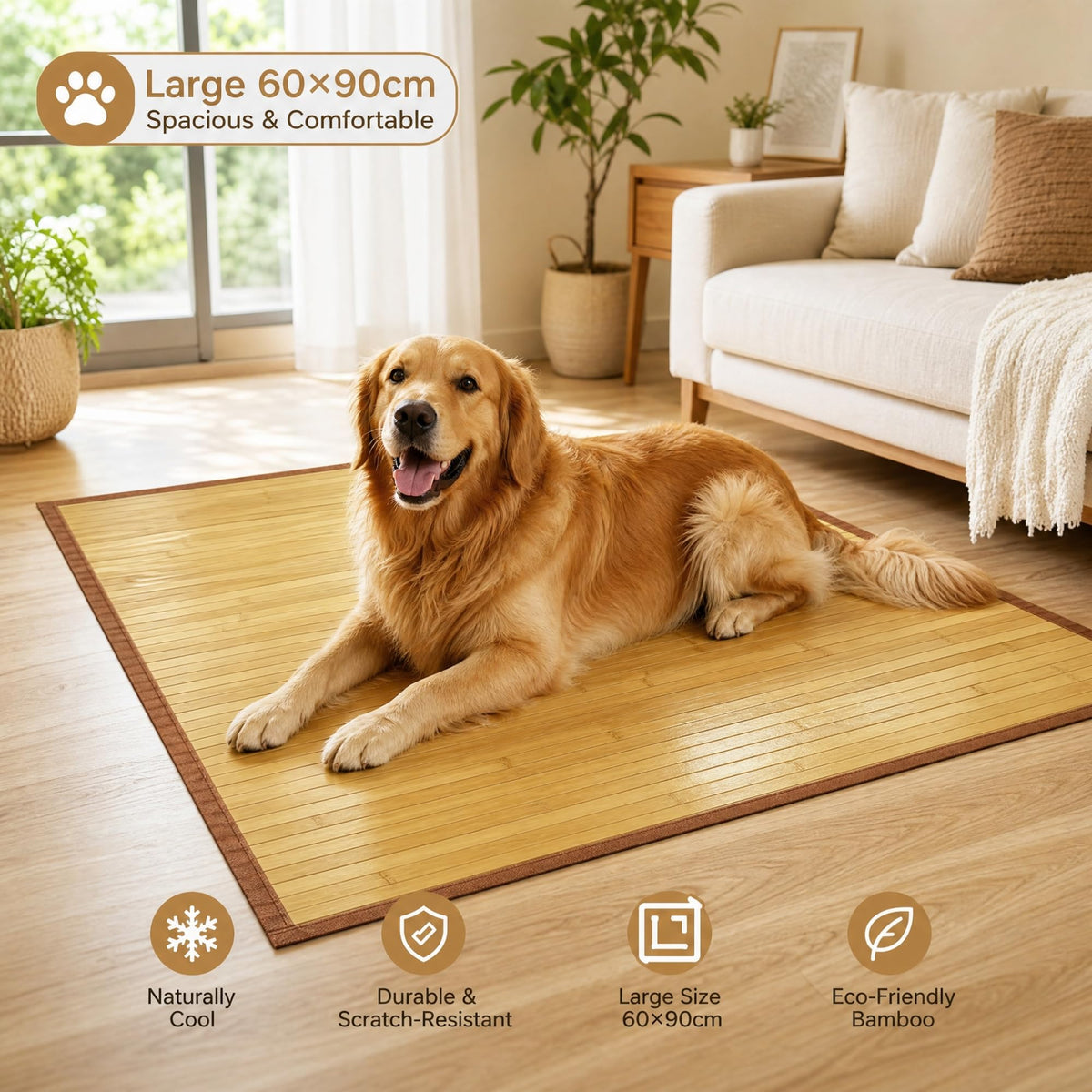 Large Wood Area Rug Floor Mat (1'11" x 2'11" (Rectangular))