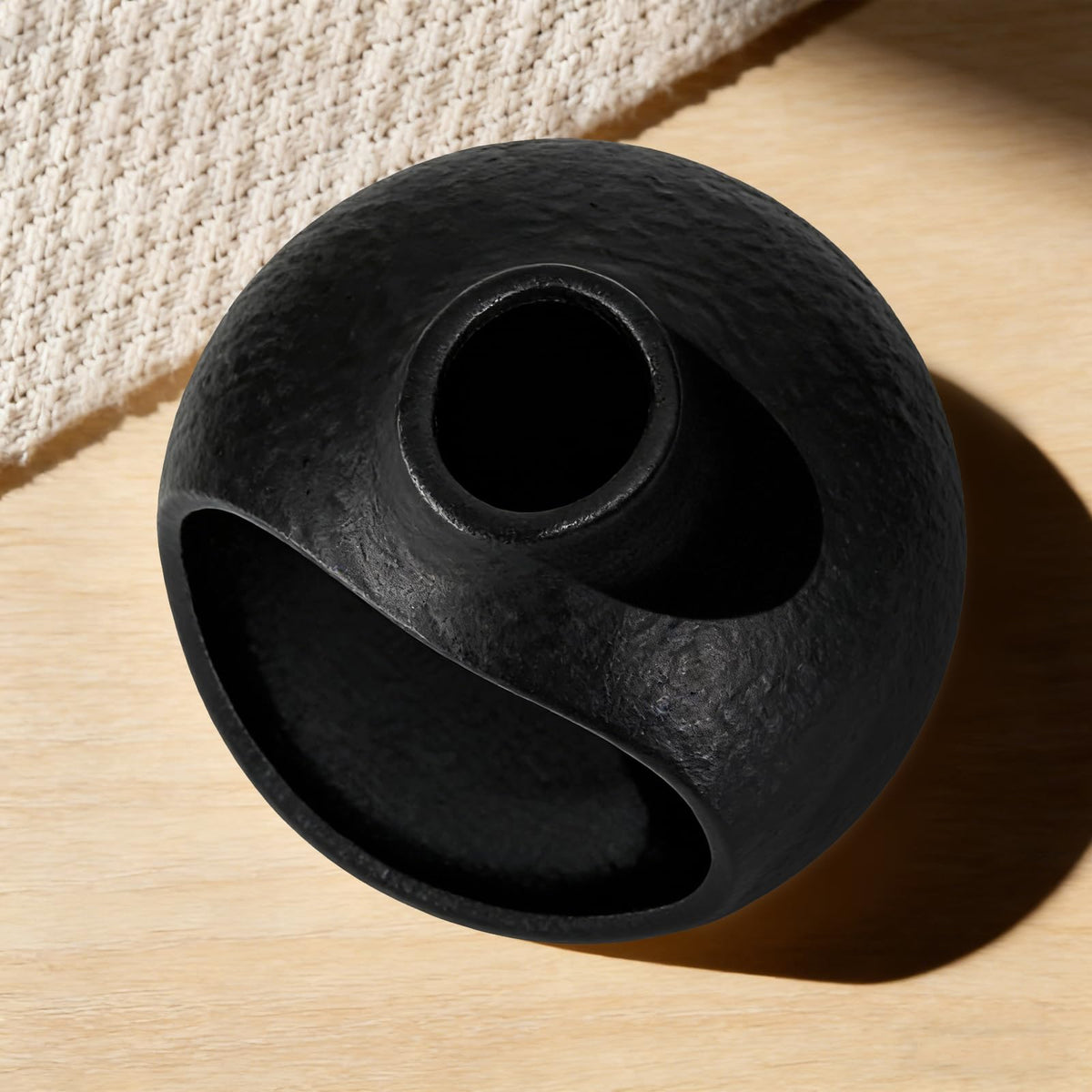 Ceramic Palo Santo Holder with Mini Chimney (Black)