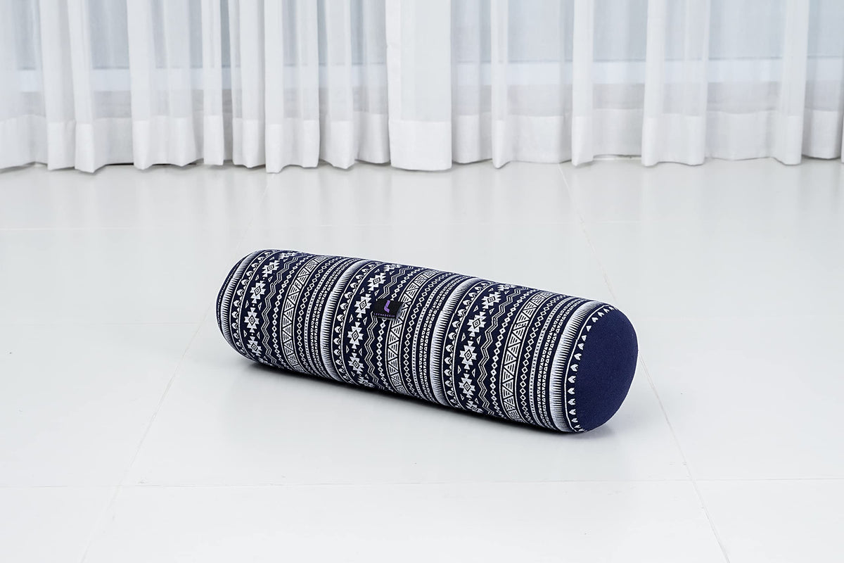 Yoga Bolster 20 x 6 x 6 inches Kapok Roll for Meditation & Massage (Cbt2 - Dark Blue)