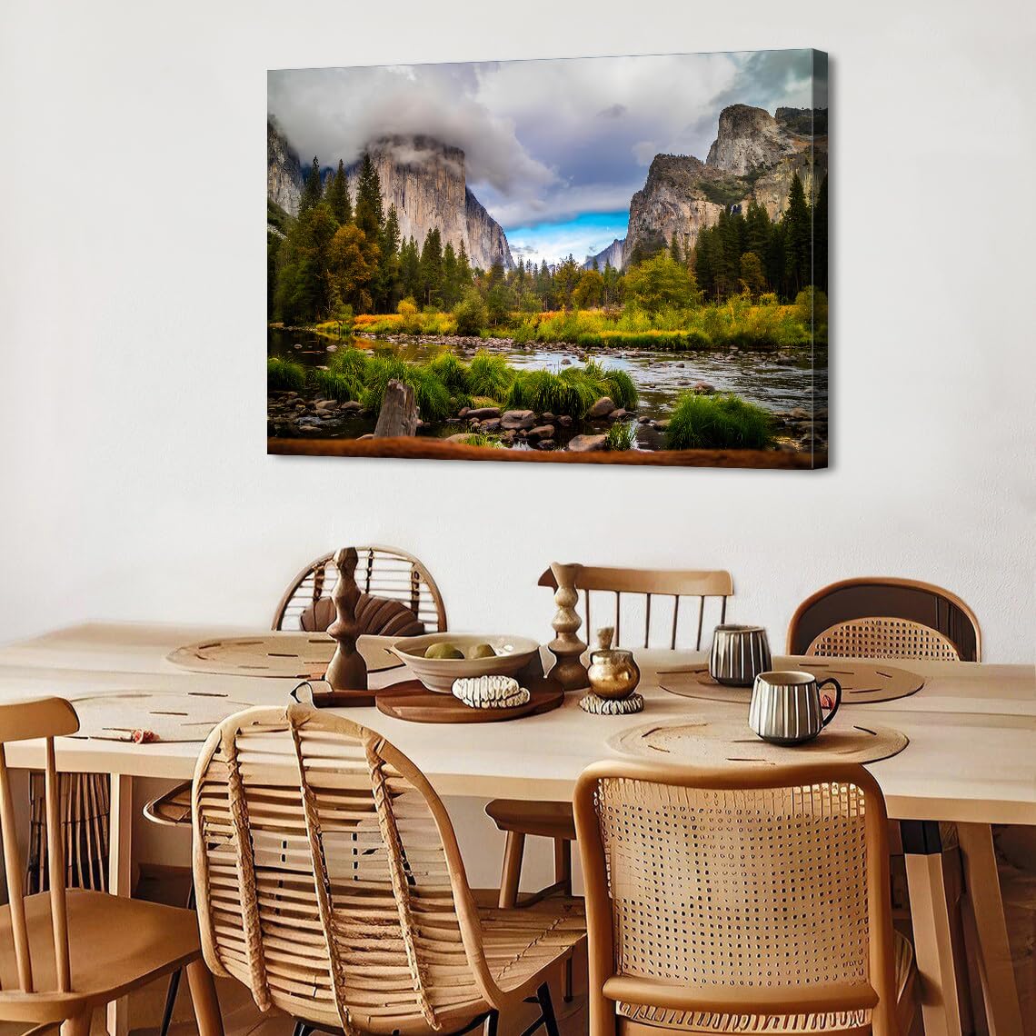 California Yosemite Wall Art Living Room Home Decoration (48"L x 32"W / Yosemite)