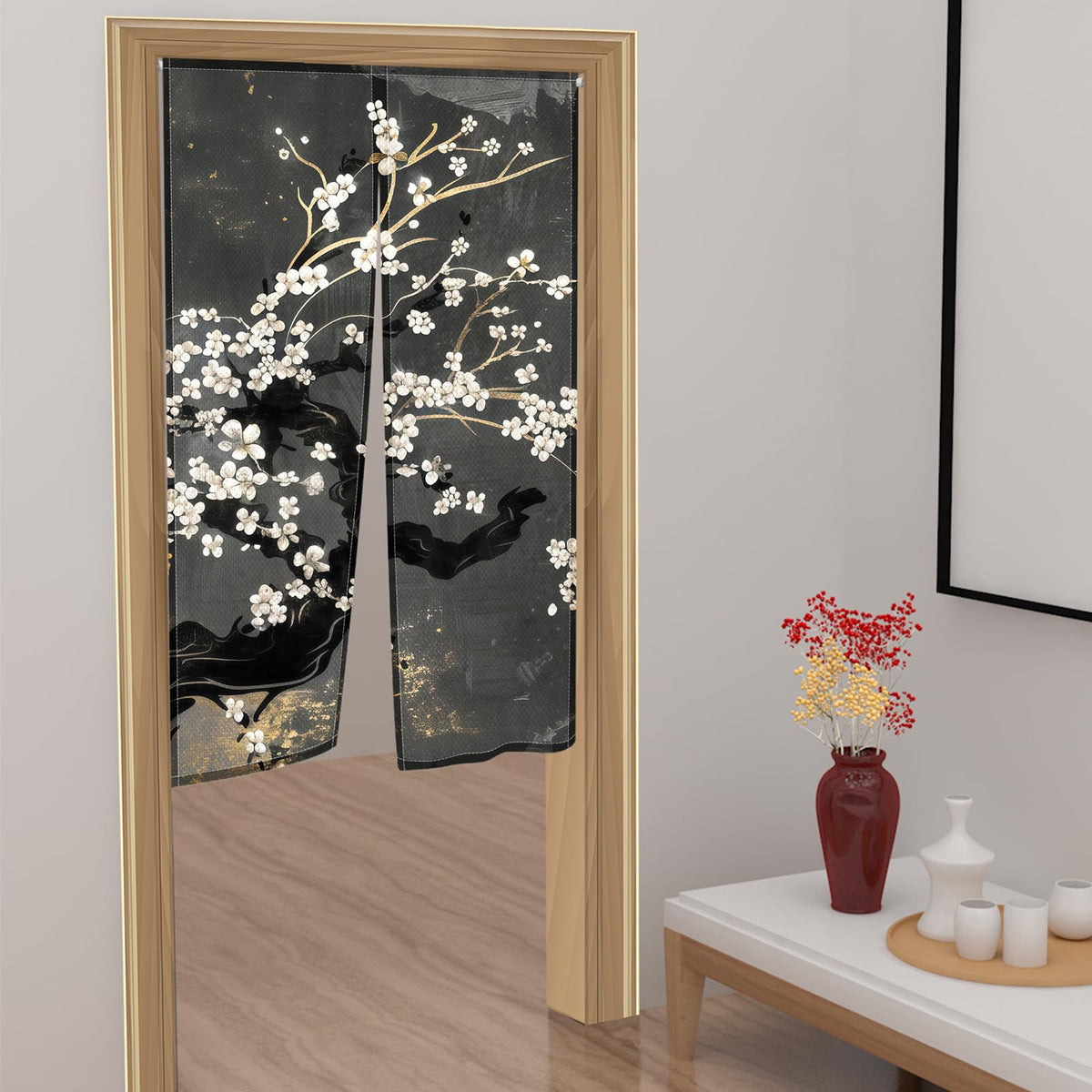 Japanese Noren Doorway Curtain (Black03)