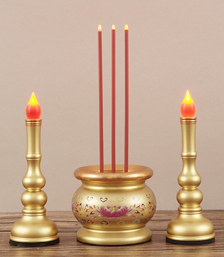 Copper Alloy LED Electric Incense Burner (Pink Gold)