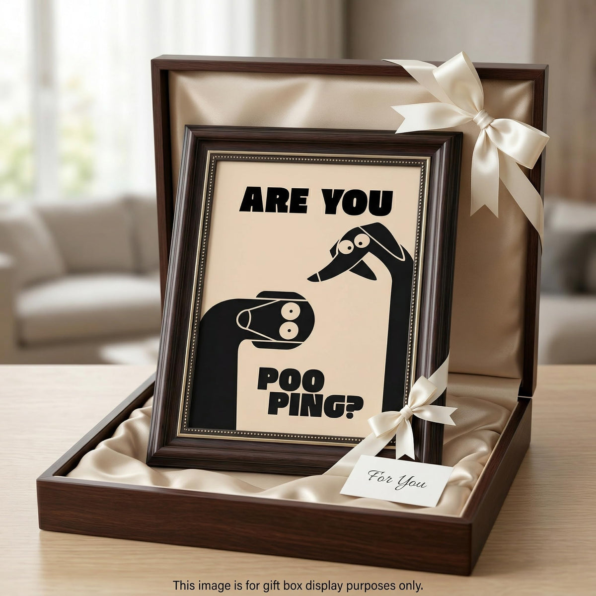 Dark Brown Framed Funny Bathroom Dog Canvas Wall Art Are You Pooping Wall Decor Picture Humor Bathrooms Animal Poster Print Painting for Toilet And Restroom Prepare To Hang (Bathroom Dog / 16"L x 12"W)