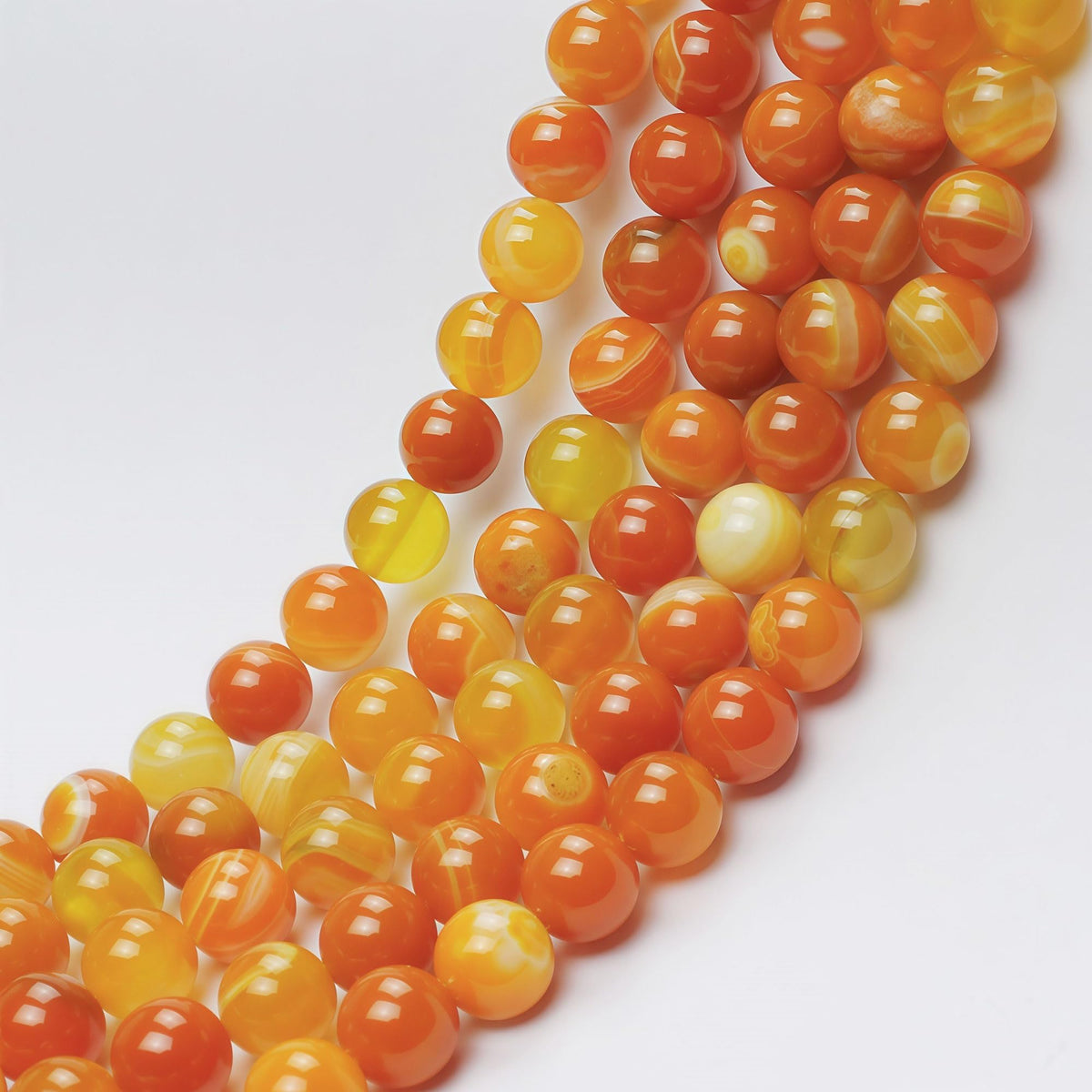 Natural Stone Beads Orange Stripe Agate Round Loose Beads for Jewelry Making DIY Bracelet Necklace (Orange Stripe Agate / 6mm)