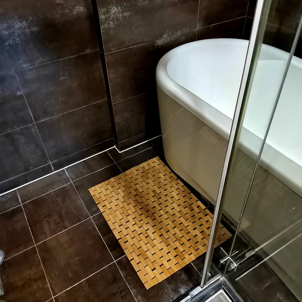 Bath Mat Wooden Bathroom Mat Rayon Derived from Bamboo 27.6"x19.7" (27.6" x 19.7" (Rectangular))