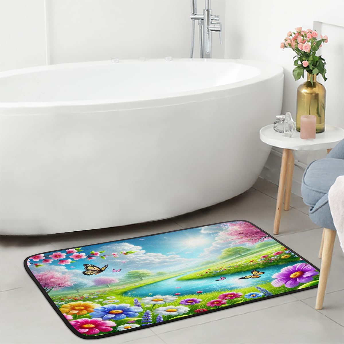 Spring Flower Kitchen Rug Non (Color44)