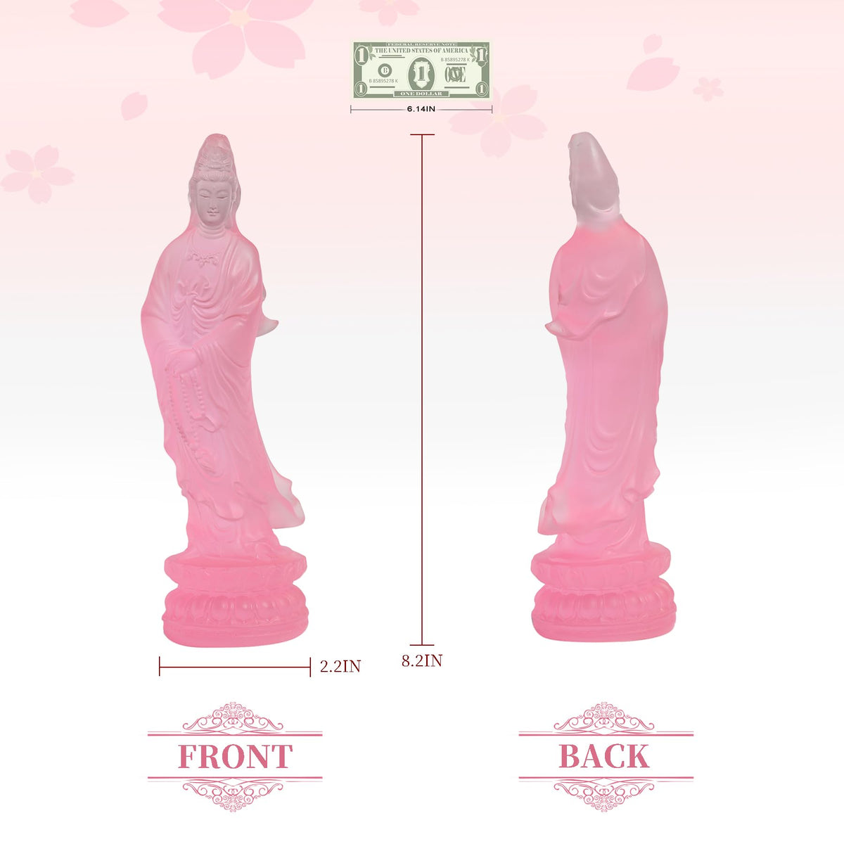Resin Guan Yin Statue (Pink)