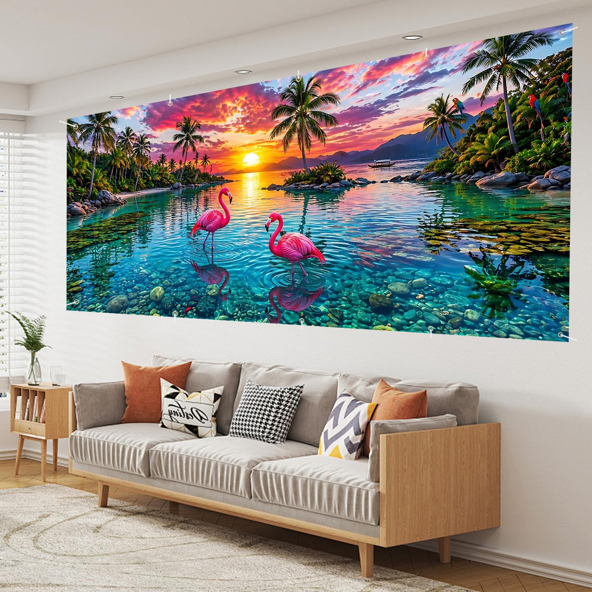 Tropical Sunset Garage Door Banner Cover (206 / 7 x 16 ft)