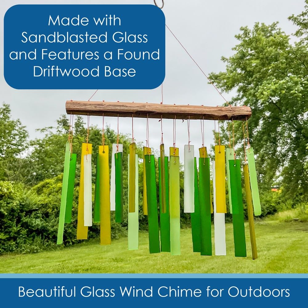 Spring Colors Glass Driftwood Wind Chime (Spring Colors)
