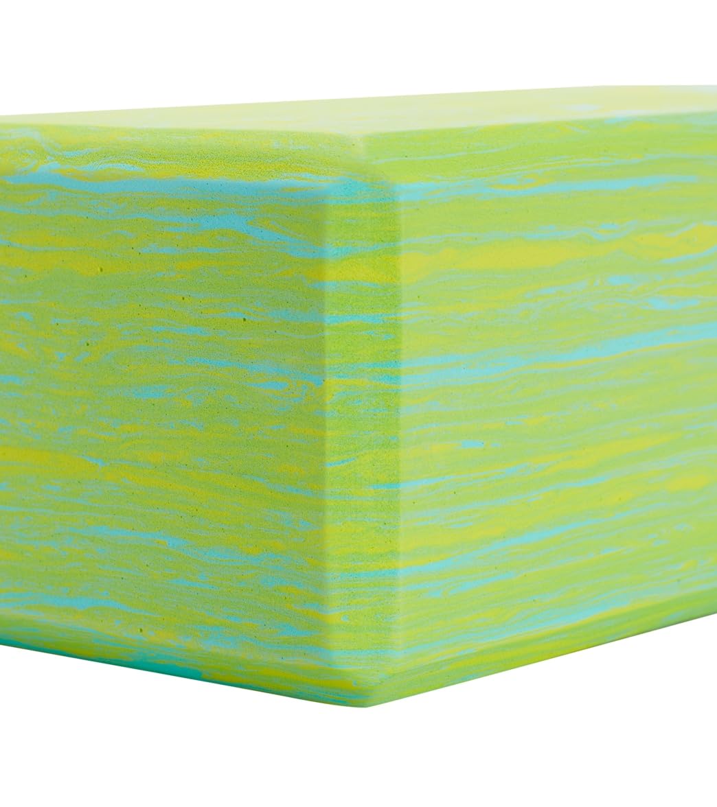 Kid’s 3 Inch Marbled Foam Yoga Block (Turquoise Multi / 3 Inch Thick)