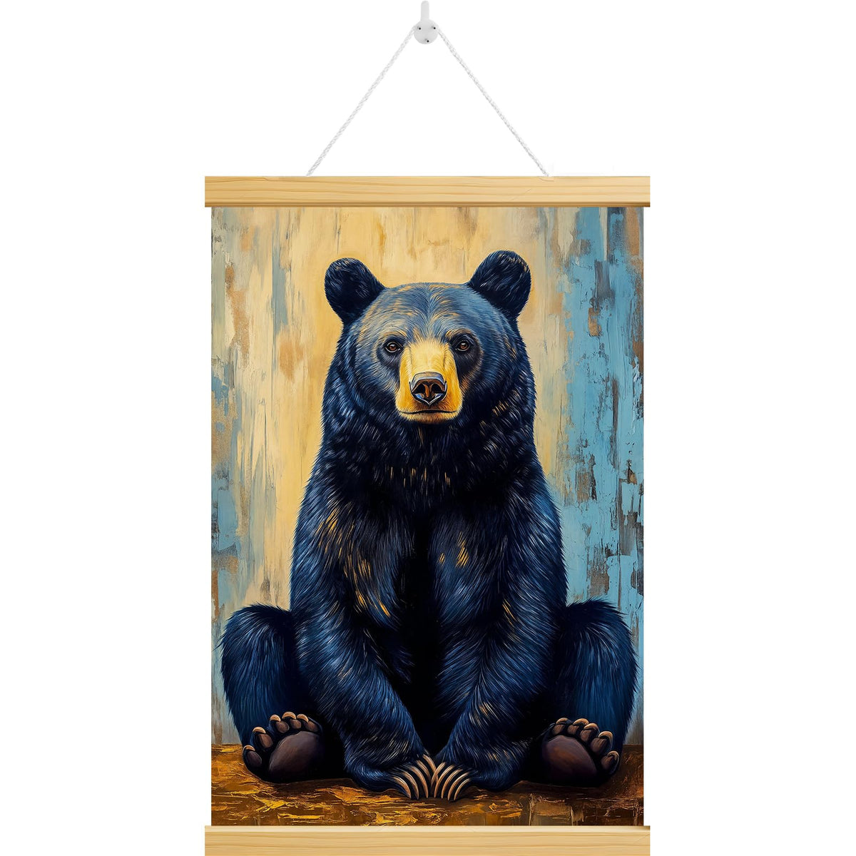 Black Bear Canvas Wall Scroll (Black)