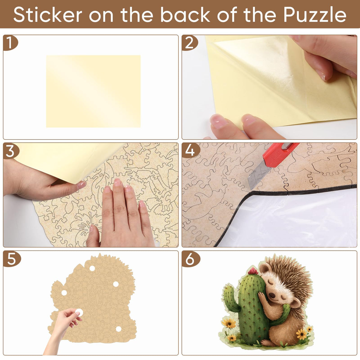 Wooden Puzzles for Adults (Hedgehog Cactus / 500 pieces)