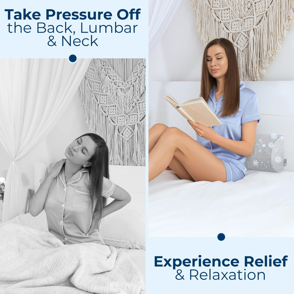Knee Pillow for Back Sleeping (Arctic Gray / Standard)
