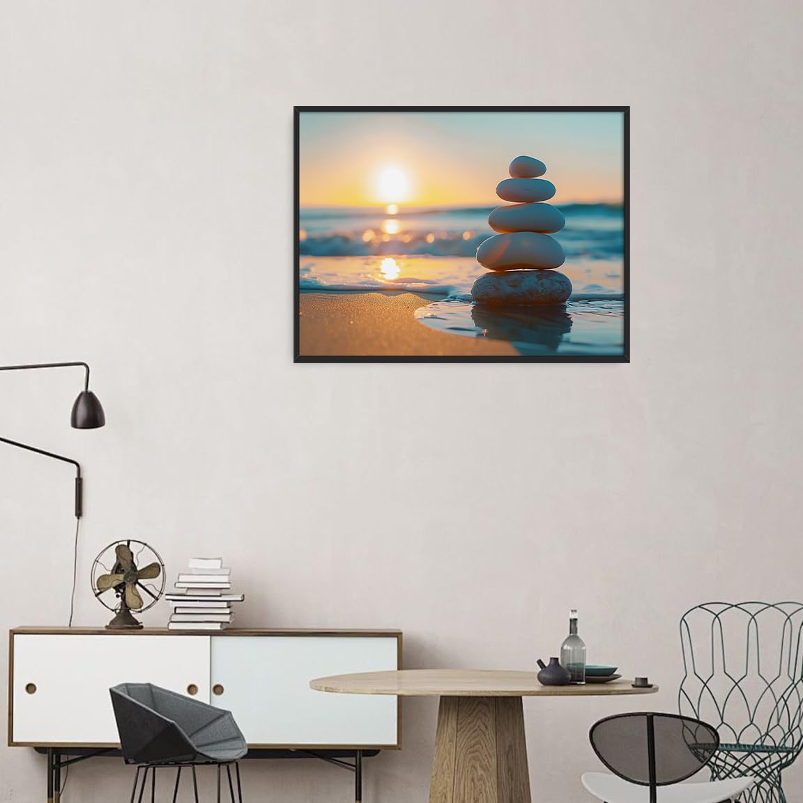 Zen Ocean Sunset Wall Art (Black Aluminum Frame-1 / 11"L x 14"W)