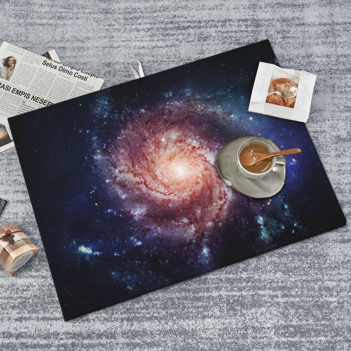 Spiral Galaxy Universe Space Dish Drying Mat 18x24 Inch (Purple)