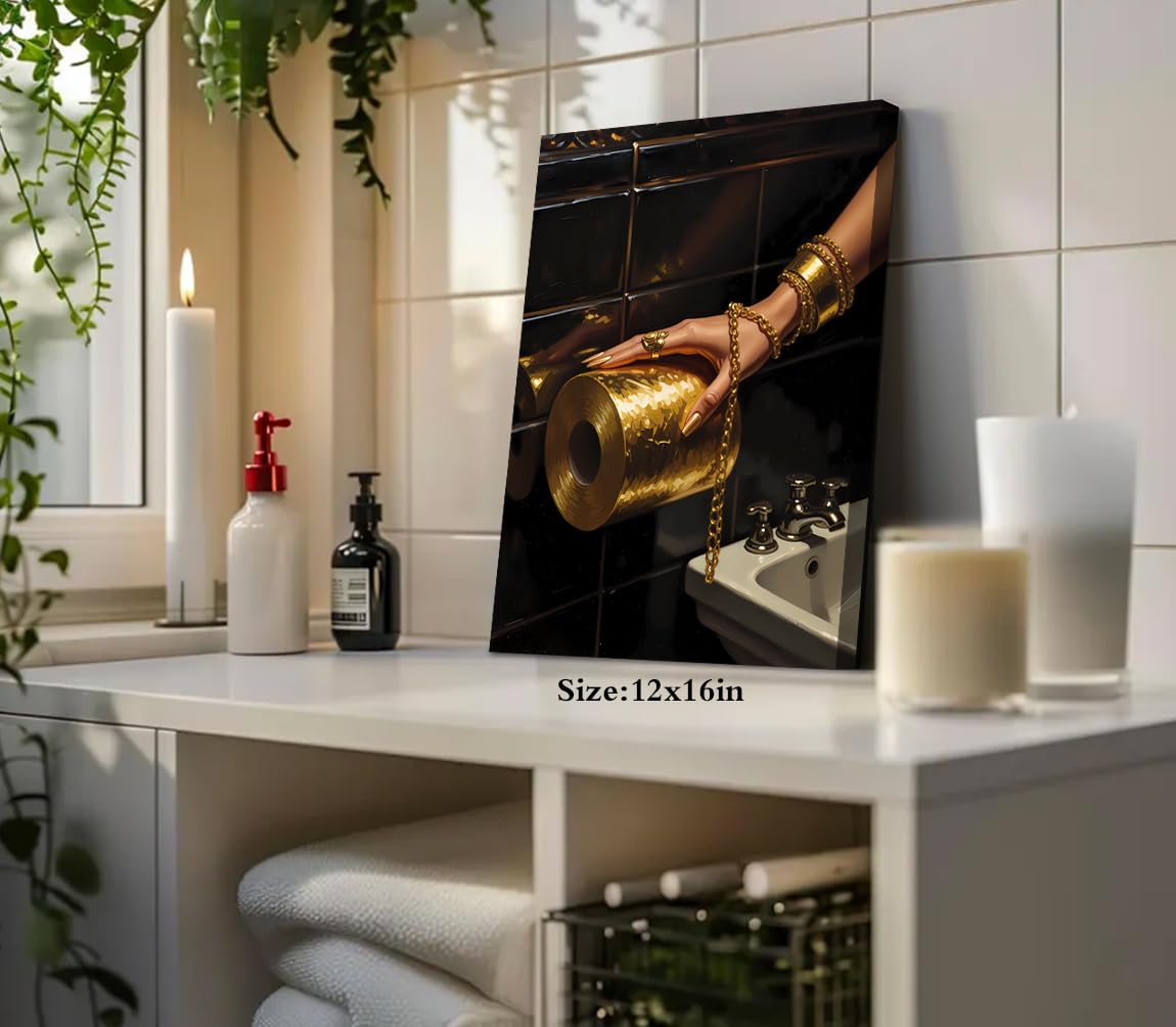 Golden Vintage Framed Bathroom Wall Art (Golden Vintage Framed Bathroom Wall Art)