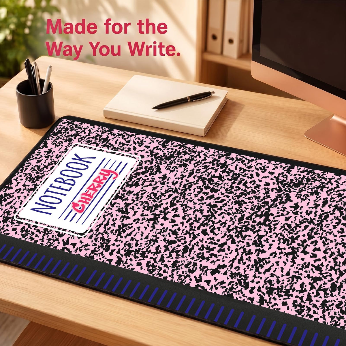 Notebook Mouse Pad (Pink Notebook / 35.4" x 15.7")