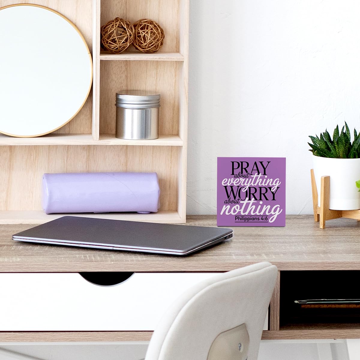 Christian Motivational Gifts for Women Wood Box Sign (Pray)