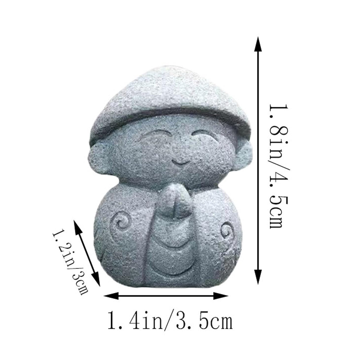 Japanese Monk Statue Praying Zen Sandstone Mini Buddha Statues Asian Garden Sculptures for Wealth Good Luck Feng Shui Home Decor (G)