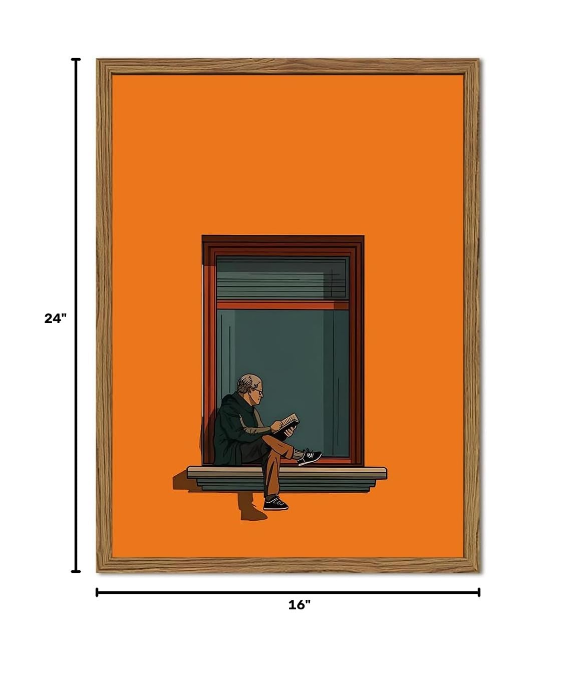 Framed Minimalist Orange Canvas Wall Art (Minimalist Orange / 24"L x 16"W)