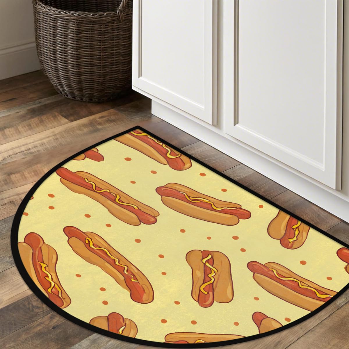 Dog Half Round Door Mat Semi Moon Rug Fireplace Carpet Area Rugs (Color9)