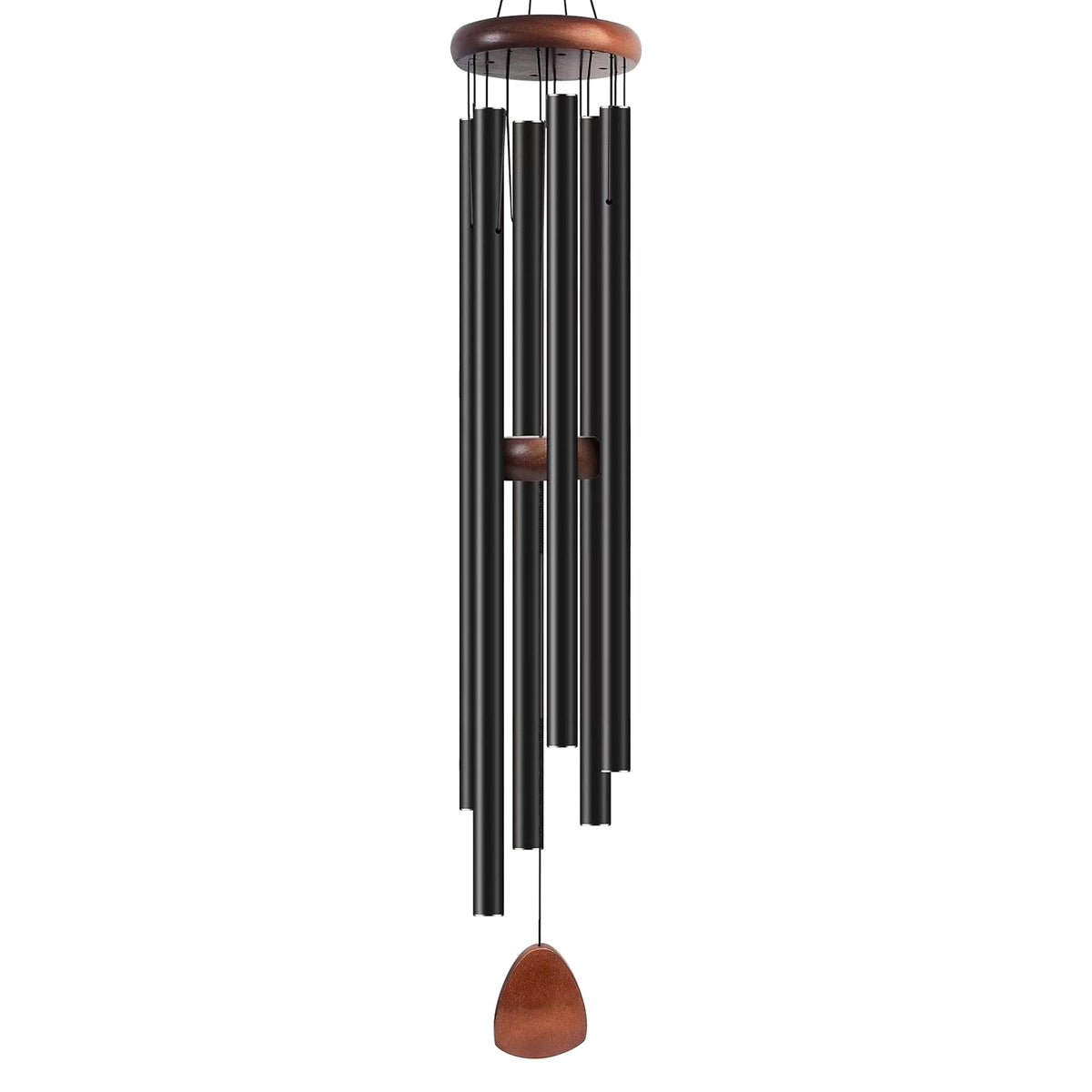 60" Aluminum Wind Chimes for Outside (Black / Classic 60" Deep Tone)