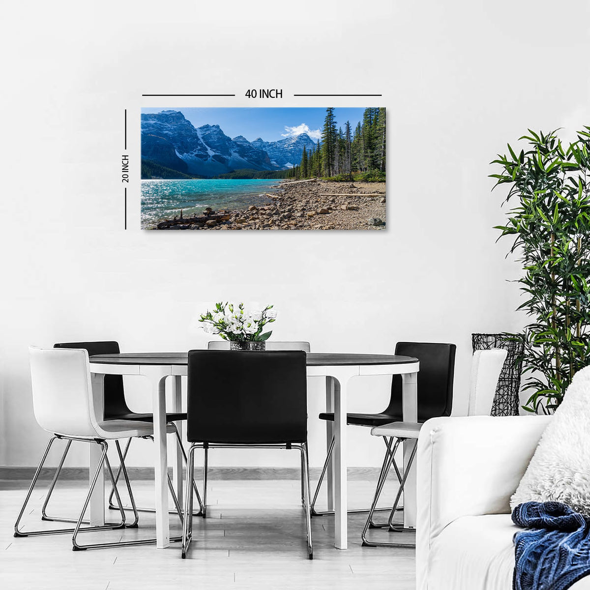 National Park Canvas Wall Art Colorado Mountain Wall Decor for Living Room Moraine Lake Photography Prints Forest Landscape Picture Nature Scenery Painting Artwork Bedroom Home Decoration 20x40" (40"L x 20"W / Mountain Lake)