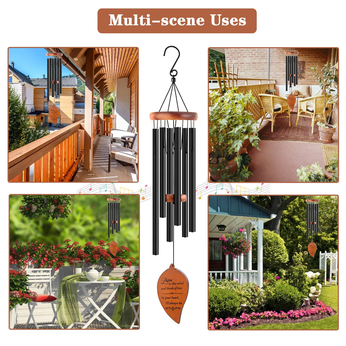 Memorial Wind Chimes for Loss of Loved One Dad Mom
