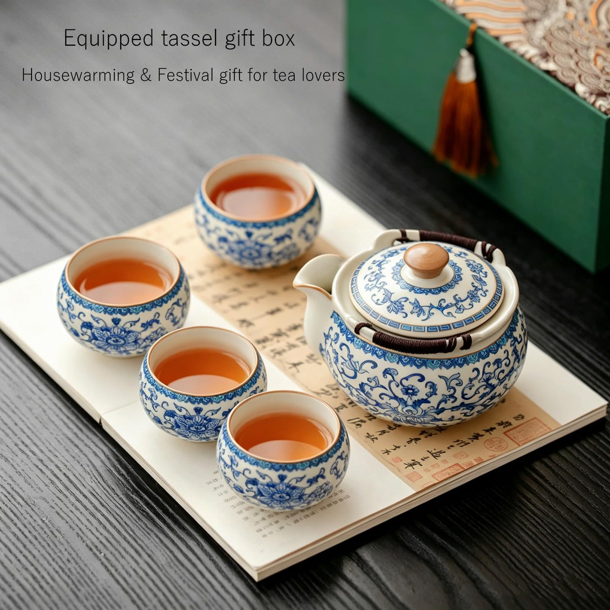 Blue and White Porcelain Kung Fu Tea Set (8.5 oz)