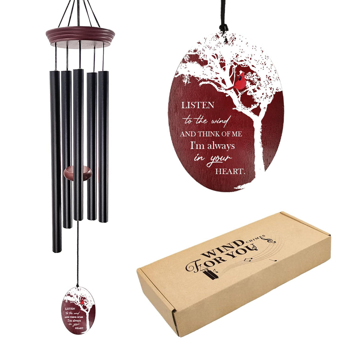 Cardinal Memorial Wind Chimes for Loss of Loved One (Cardinal)