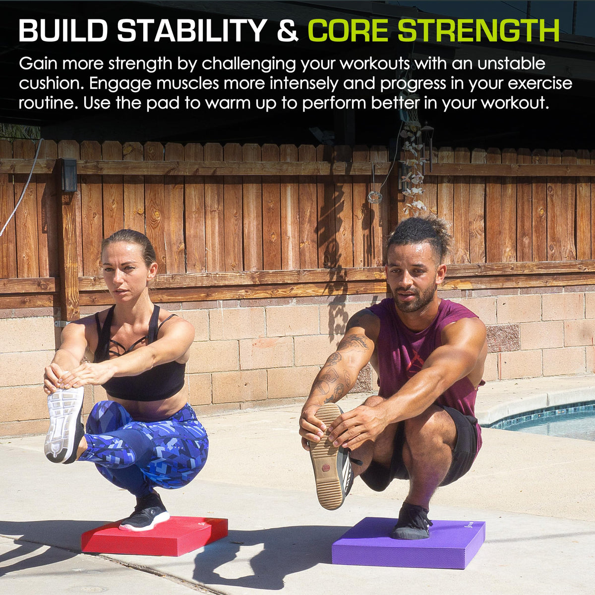 Exercise Balance Pad (Red / L - (15.5" x 12.75"))