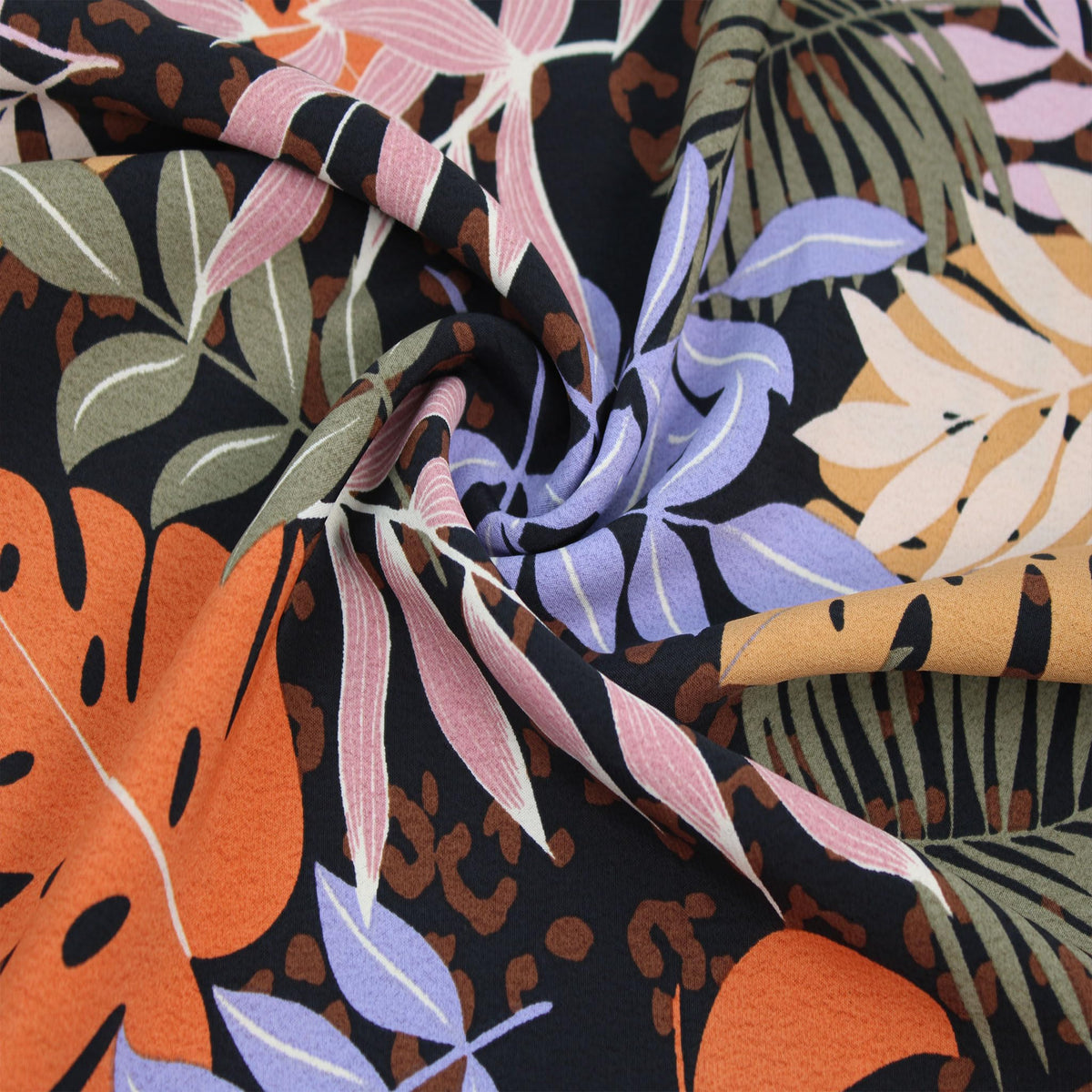 58" Wide Printed 100% Polyester Moroccan Fabric by The Yard (2 Yards / Black Dusty Orange)