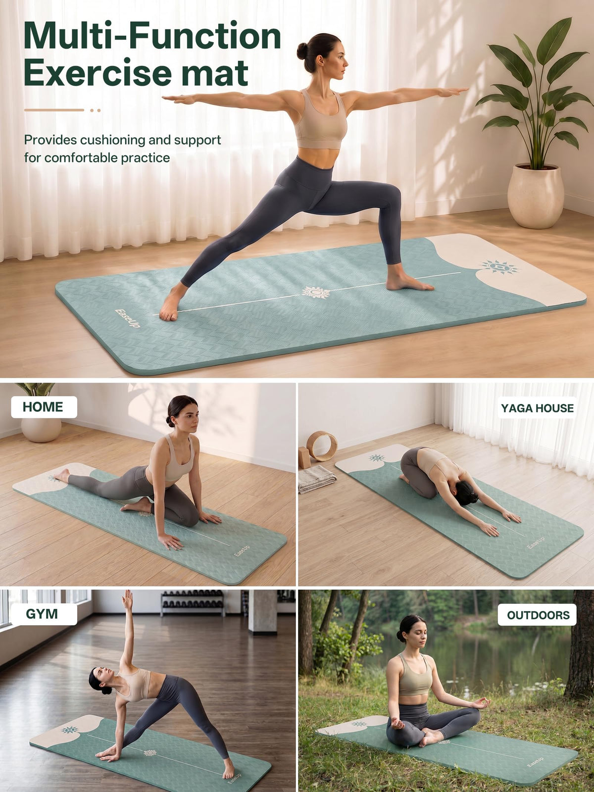 Yoga Mat 73"x28"x0.4" (Green)