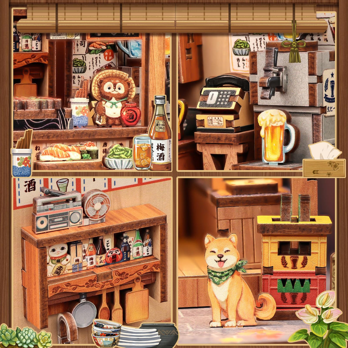 Japanese Book Nook Kit Miniature Izakaya (Choshi No Shitamachi)