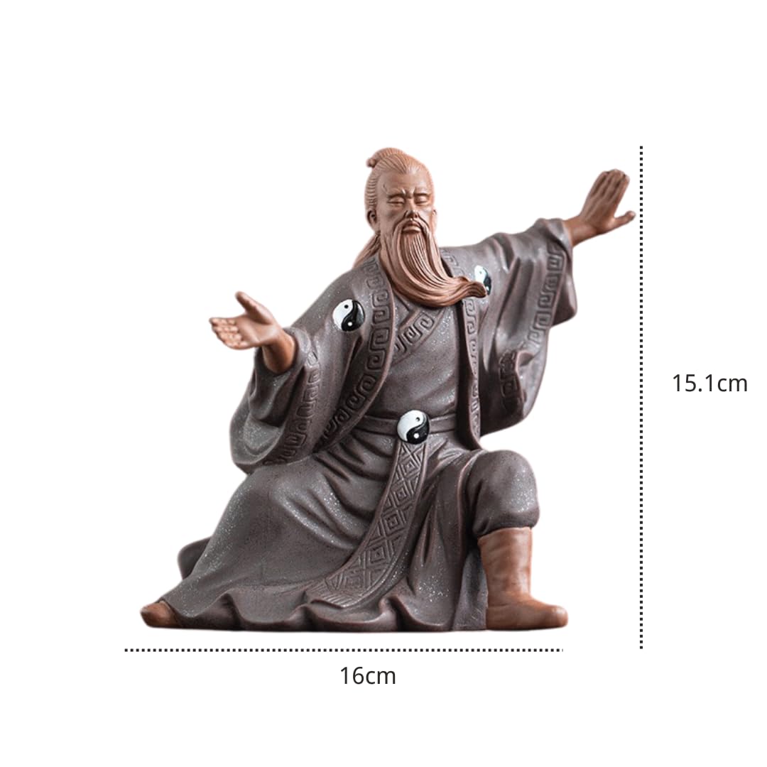 Zen Inspired Chinese Purple Clay Tai Chi Master Figurines (B)