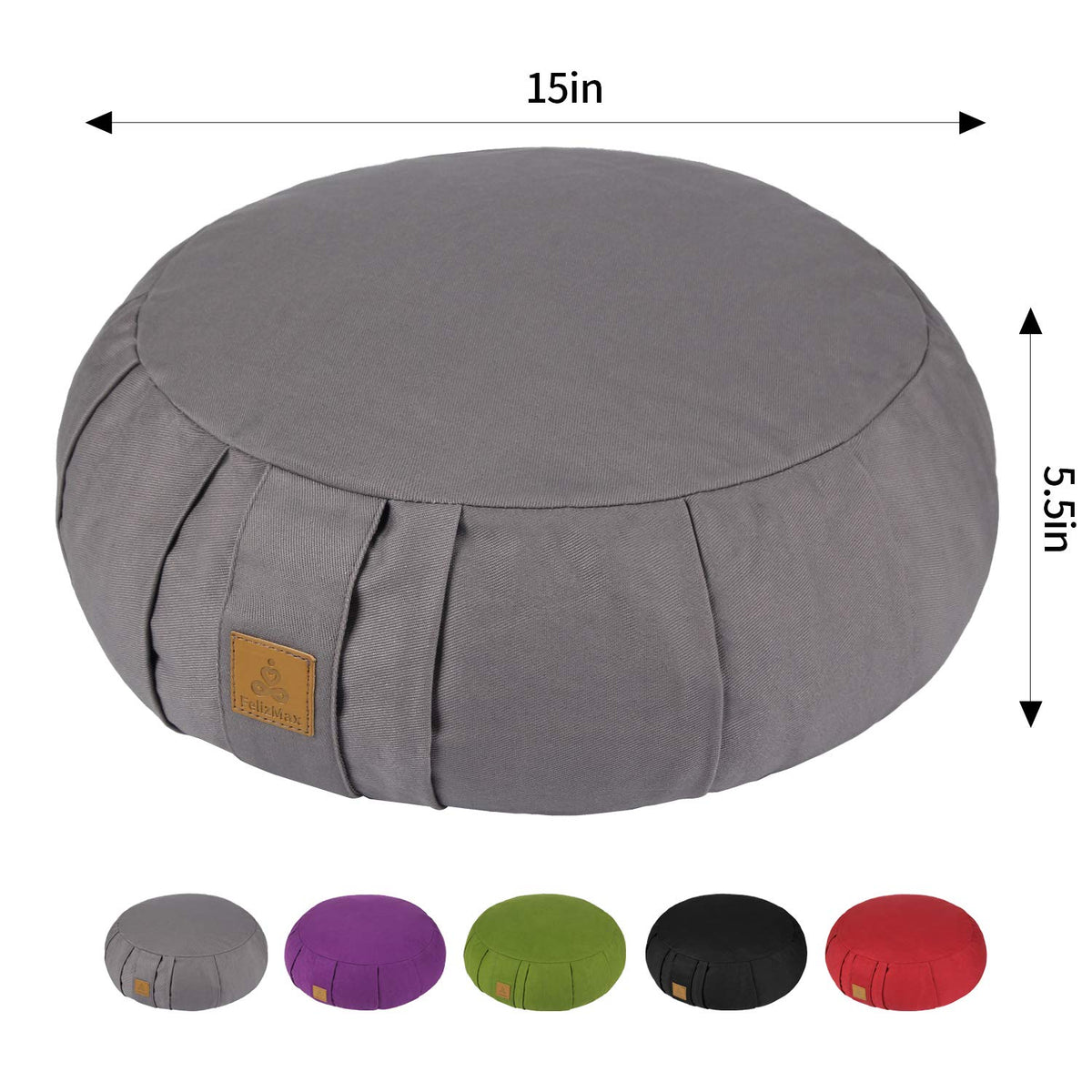 Round Buckwheat Meditation Cushion (Purple)