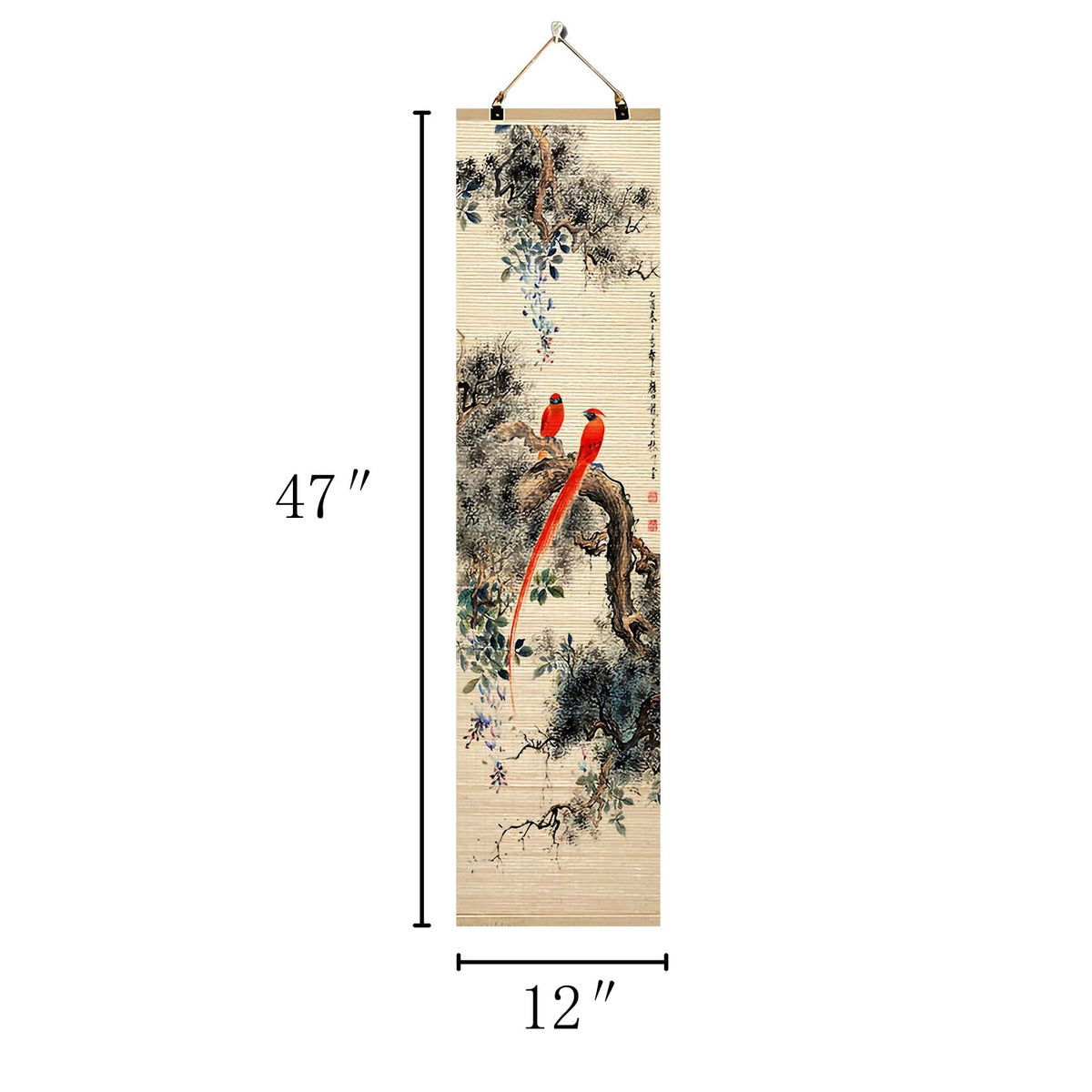 Natural Bamboo Blind Scroll Wall Art (Color-B03)