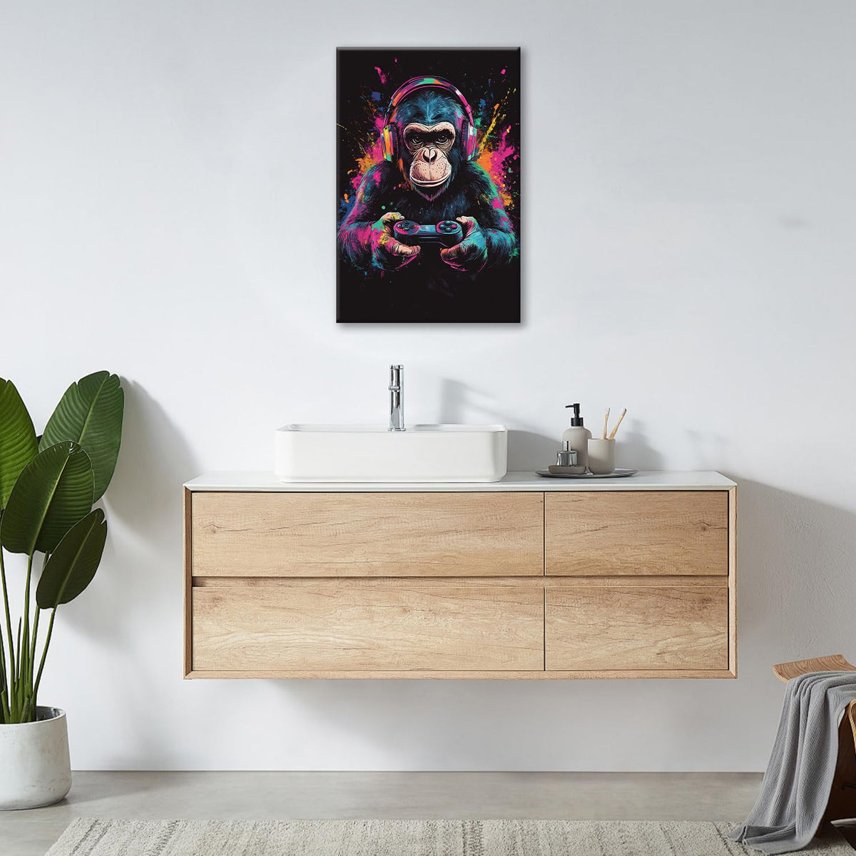 Gorilla Wall Art (24"L x 16"W / Video Game Gorilla)