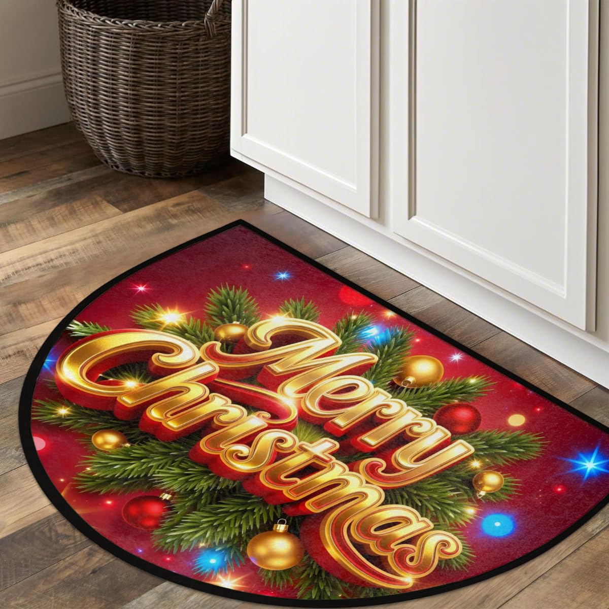 Christmas Half Round Door Mat Outdoor Welcome Entrance Doormat A16 (B-26 Christmas)