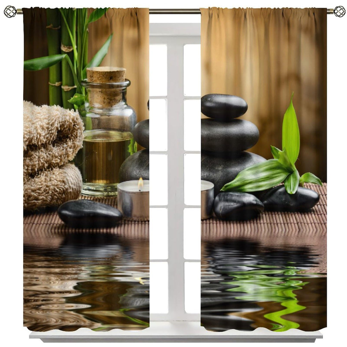 Leisure Spa Curtains (21"W x 45"L (Pack of 2) / Style-2)